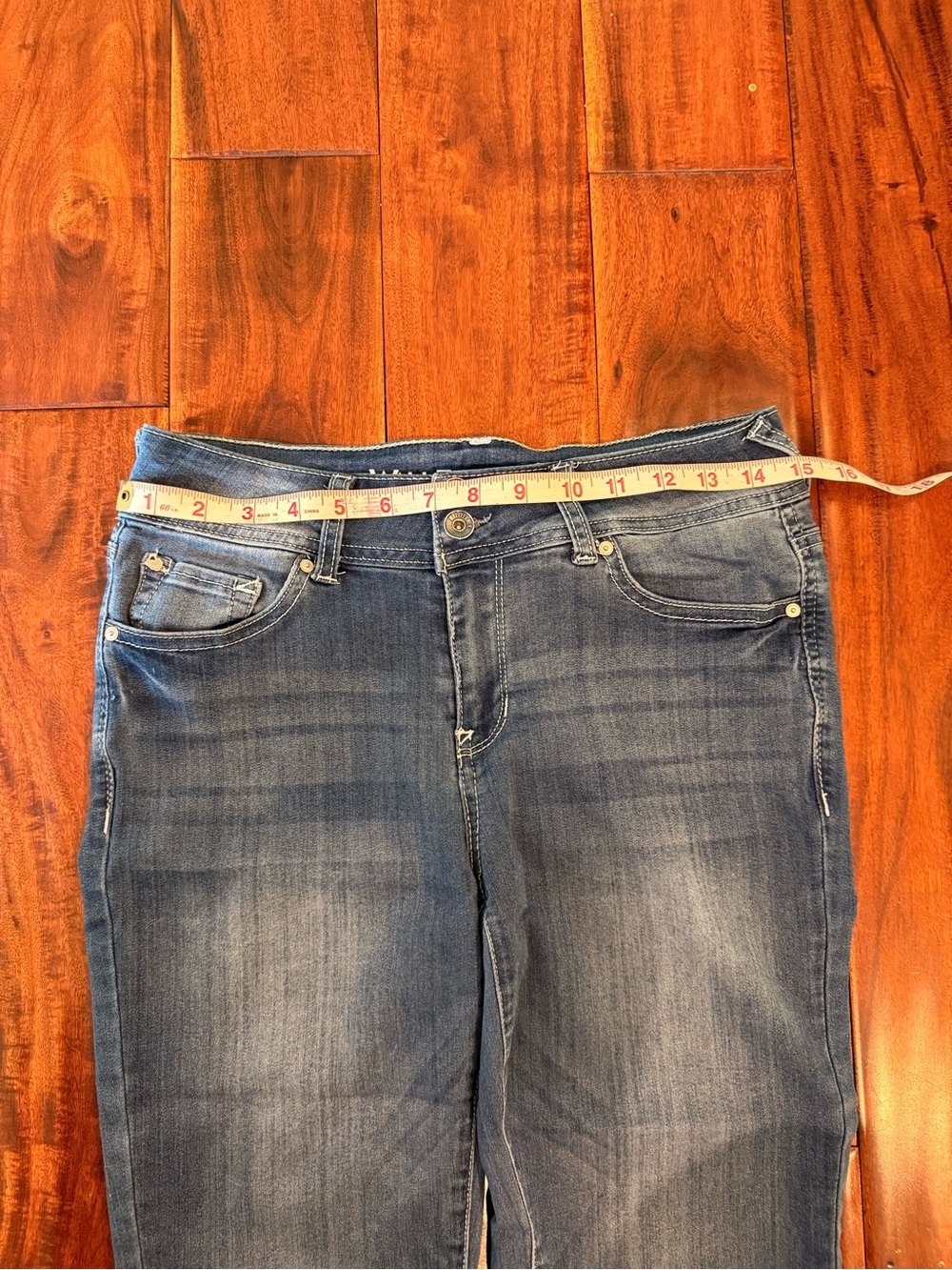 Wallflower Mid Wash Cropped Cuffed Jeans - Picture 6 of 8